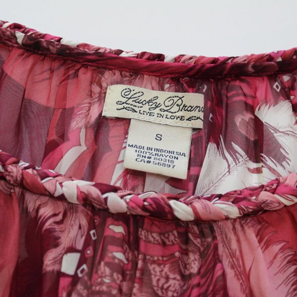 Lucky Brand Women's Sheer Boho Blouse Size S - Picture 8 of 8